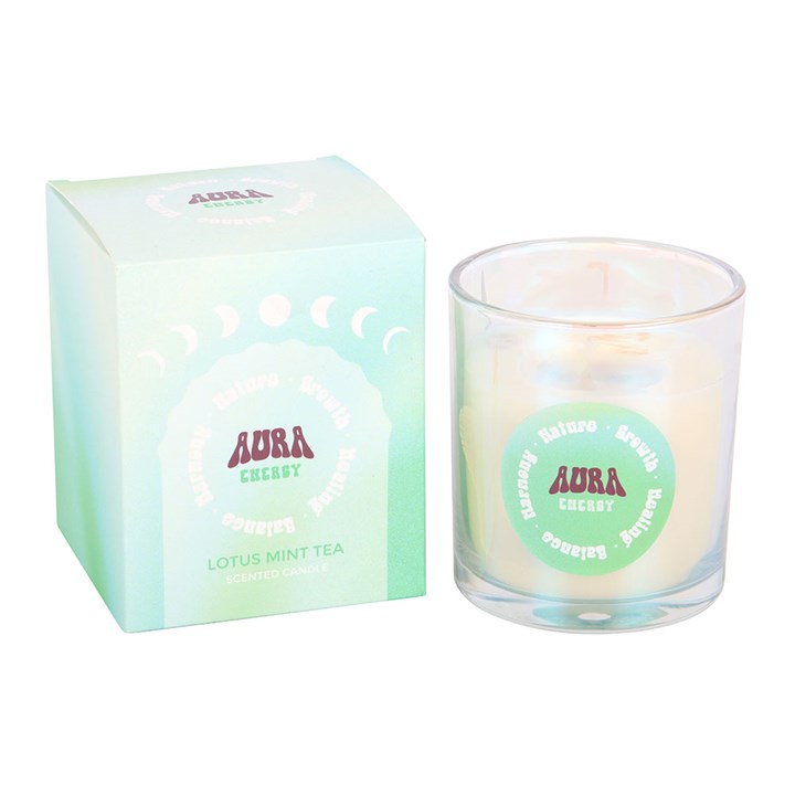 Aura Energy Lotus Mint Tea Iridescent Candle
